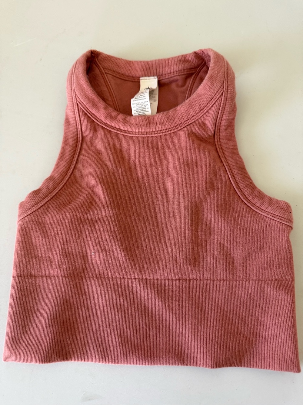 ALO Yoga Rose Mauve Ribbed Crop Tank
